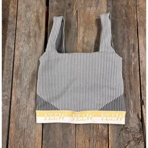 Yellow YLLW Brice Ribbed Bra sports Bra